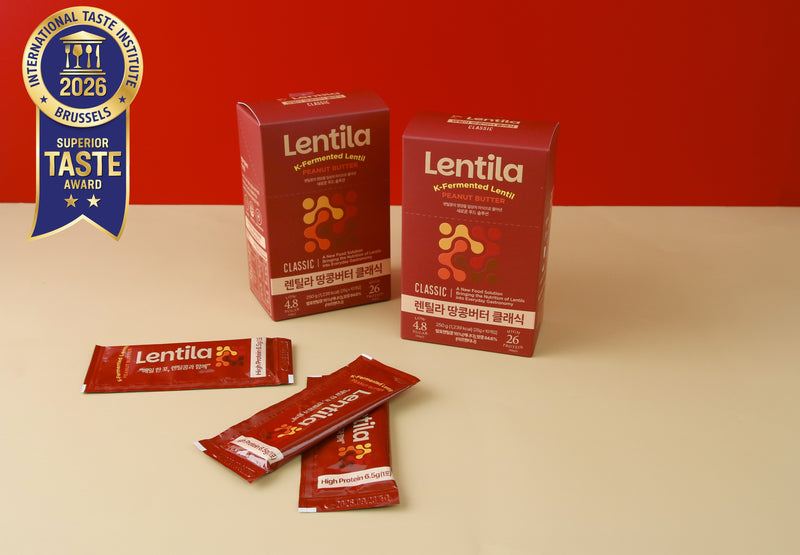 [FREE Shipping] Lentila K-Fermented Lentil Peanut Butter Classic · 5 Boxes = 50 Sticks (25g each, 1.25kg total)