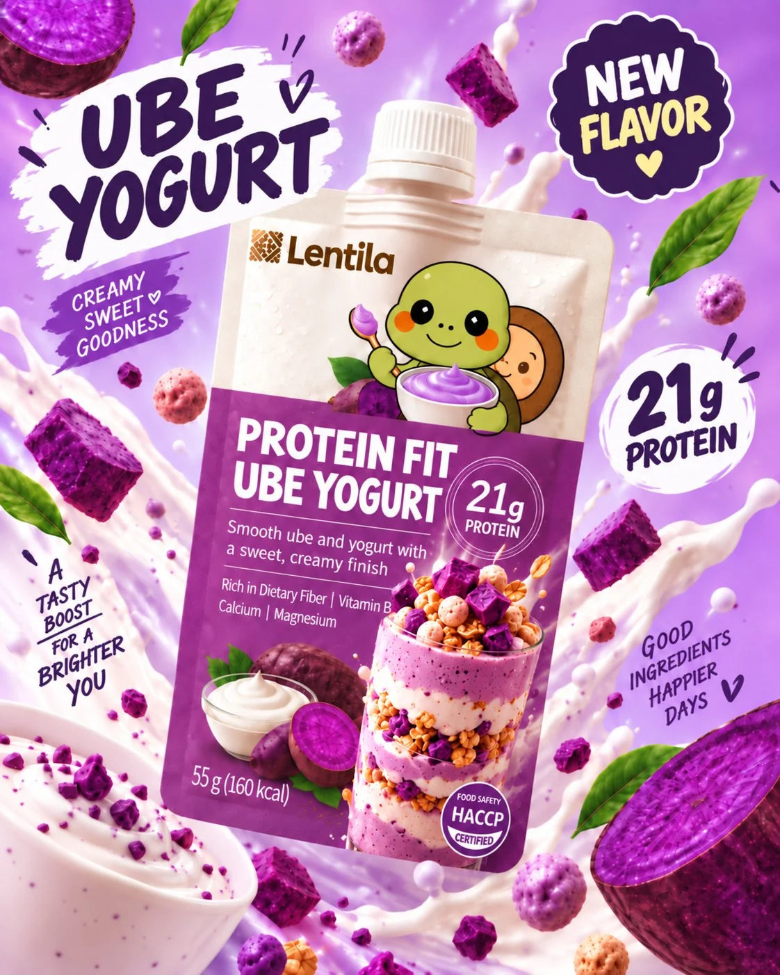 [Lentila] Protein FIT Ube-Yogurt Shake 55g x 30EA, 300EA